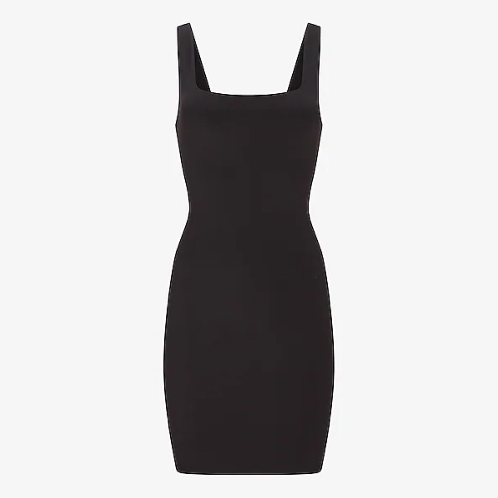 Express BODY CONTOUR SQUARE NECK MINI SHEATH DRESS (BLACK)